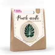 Kit de bordado Punch needle modelo filodendro de 20 cm para decoración DIY