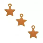 Dije estrella de metal y resina epoxi 7 mm Mostaza x 6