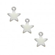 Dije estrella de metal y resina epoxi 7 mm Blanco x 6 