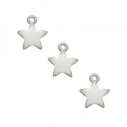 Dije estrella de metal y resina epoxi 7 mm Blanco x 6 