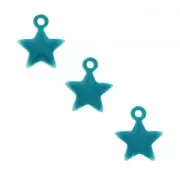 Dije estrella de metal y resina epoxi 7 mm Green turquesa x 6
