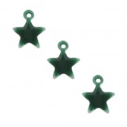 Dije estrella de metal y resina epoxi 7 mm Verde x 6