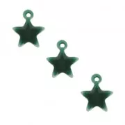 Dije estrella de metal y resina epoxi 7 mm Verde x 6