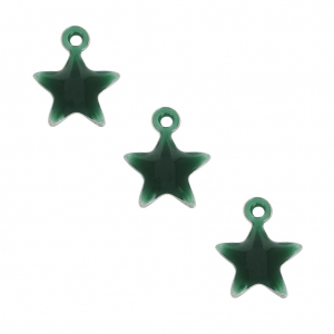Dije estrella de metal y resina epoxi 7 mm Verde x 6