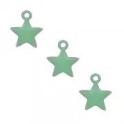 Dije estrella de metal y resina epoxi 7 mm Mint x 6
