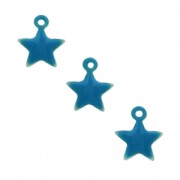 Dije estrella de metal y resina epoxi 7 mm Azul x 6|raw }}