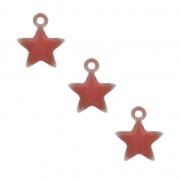 Dije estrella de metal y resina epoxi 7 mm Rosa Coral x 6|raw }}