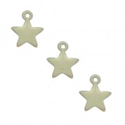Dije estrella de metal y resina epoxi 7 mm Color Crema x 6|raw }}