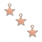 Dije estrella de metal y resina epoxi 7 mm Light Rosa x 6|raw }}