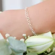 Pulsera con cierre de aro y barrita 18 cm de Plata x1