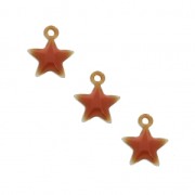 Dije estrella de metal y resina epoxi 7 mm Terracotta x 6|raw }}