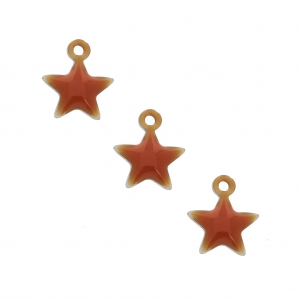 Dije estrella de metal y resina epoxi 7 mm Terracotta x 6