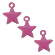 Dije estrella de metal y resina epoxi 7 mm Color Lilac x 6|raw }}