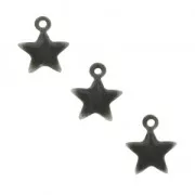 Dije estrella de metal y resina epoxi 7 mm Gris x 6