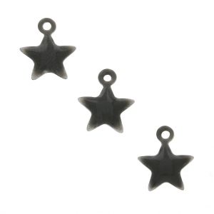 Dije estrella de metal y resina epoxi 7 mm Gris x 6