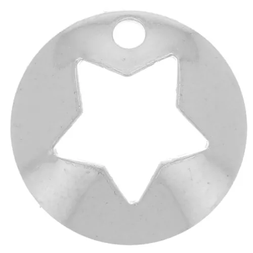 Dije vacío 10 mm Plata estrella x1