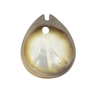 Dije Hoja de Nácar 12x10 mm Gris Irisado x1