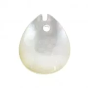 Dije Hoja de Nácar 12x10 mm Gris Irisado x1