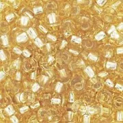 Cuentas de Rocalla Preciosa 11/0 2 mm - Doradas con ribete plateado x 20 g