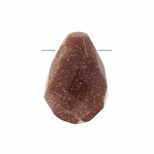 Gota facetada 6x9mm imitación Piedra de sol - Gold Stone x1