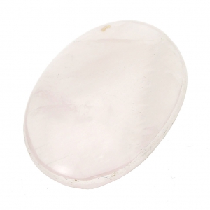 Cabuchón ovalado piedra ranura para macramé 25x18 mm Quartz Rosa x1