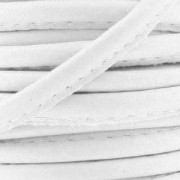 Cordón de cuero con puntadas vistas 4 mm Blanco x1 m