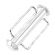 Cierre corredizo con hebilla para tejido de cuentas 21.5 mm Chapado en plata fina x1|raw }}