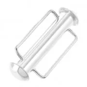 Cierre corredizo con hebilla para tejido de cuentas 21.5 mm Chapado en plata fina x1