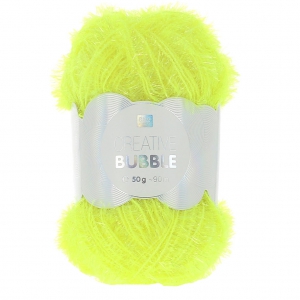 Creative Bubble - Hilo para ganchillo para estropajos Amarillo fluo x50g