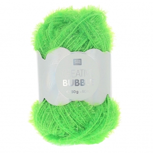 Creative Bubble - Hilo para ganchillo para estropajos Verde fluo x50g
