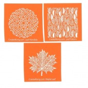 3 Silk Screen para arcilla polimérica 75x75 mm - Motivo Fall leaf|raw }}