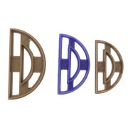 3 moldes calados para moldeado y arcilla polimérica - Medio-círculo|raw }}