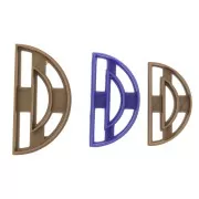 3 moldes calados para moldeado y arcilla polimérica - Medio-círculo