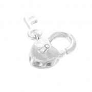 Cierre mosquetón Corazón 11 mm Chapado en plata fina x1|raw }}