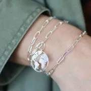 Cadena eslabones rectangulares 2.7 mm de Plata 925 x50 cm