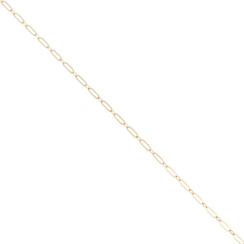 Cadena eslabón forçat rectangular espejo 2.6 mm de Chapado de Oro 3 micras x50 cm