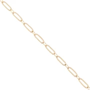 Cadena eslabón forçat rectangular espejo 2.6 mm de Chapado de Oro 3 micras x50 cm
