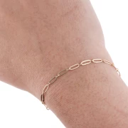 Cadena eslabón forçat rectangular espejo 2.6 mm de Chapado de Oro 3 micras x50 cm