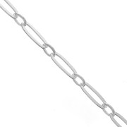 Cadena eslabón forçat rectangular espejo 2.6 mm de Plata 925 x50 cm