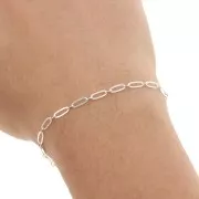 Cadena eslabón forçat rectangular espejo 2.6 mm de Plata 925 x50 cm