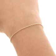 Cadena eslabón trenza 1.1 mm de Chapado de Oro x50 cm