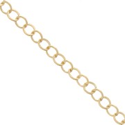 Cadena eslabón forçat redonda lapidada 2.9 mm de Chapado de Oro x50 cm