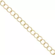 Cadena eslabón forçat redonda lapidada 2.9 mm de Chapado de Oro x50 cm