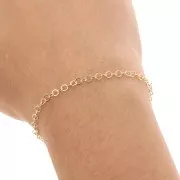 Cadena eslabón forçat redonda lapidada 2.9 mm de Chapado de Oro x50 cm