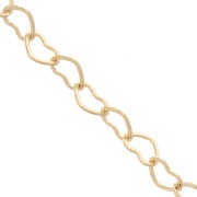 Cadena eslabón de fantasía corazón 4.5 mm de Chapado de Oro x50 cm