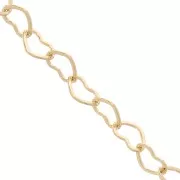 Cadena eslabón de fantasía corazón 4.5 mm de Chapado de Oro x50 cm