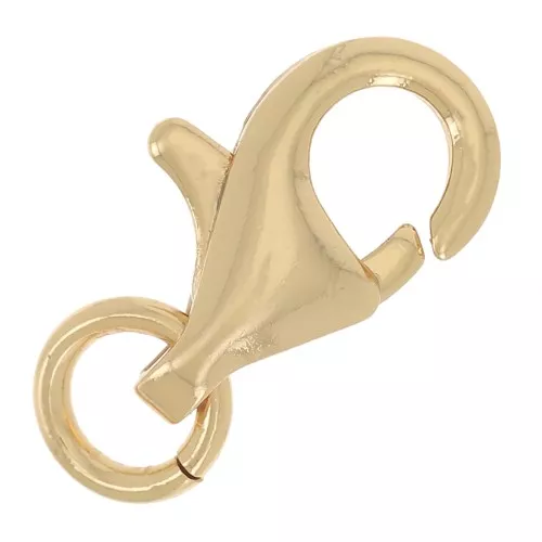 Cierre mosquetón con anilla abierta 11 mm Dorado con oro fino x1