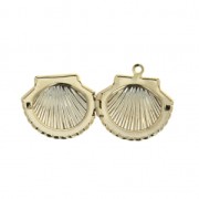 Colgante porta foto forma concha de latón 22x24 mm dorado x1