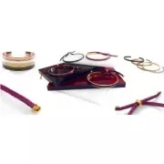 Base pulsera a buen precio de latón con reborde curvado 6x170 mm dorado rosa x1