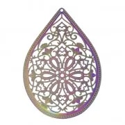 Colgante teinté laser cut goutte floral 48x32 mm  x1